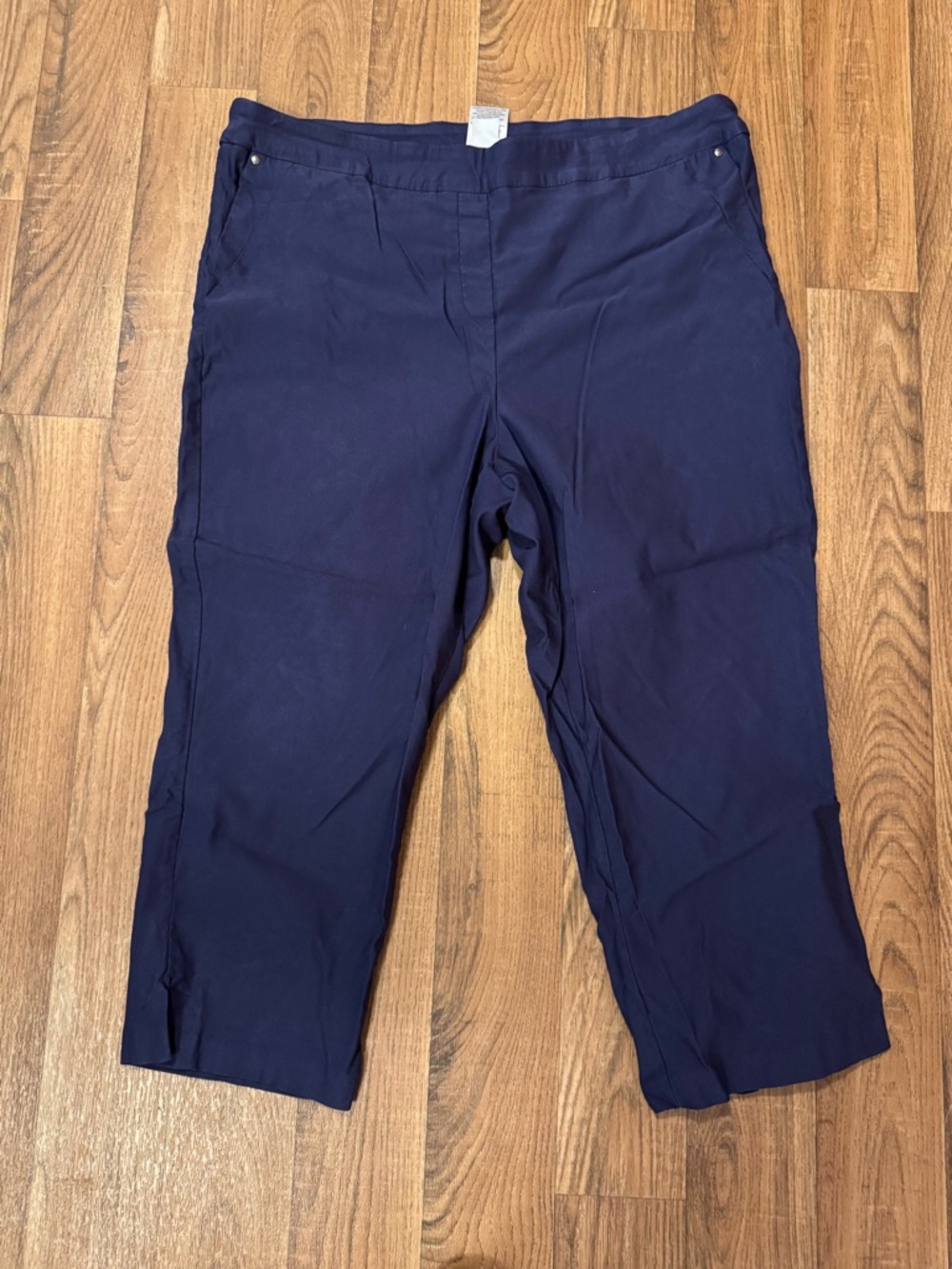 Tribal Navy Cropped Ankle Pants with Comfortable Stretch